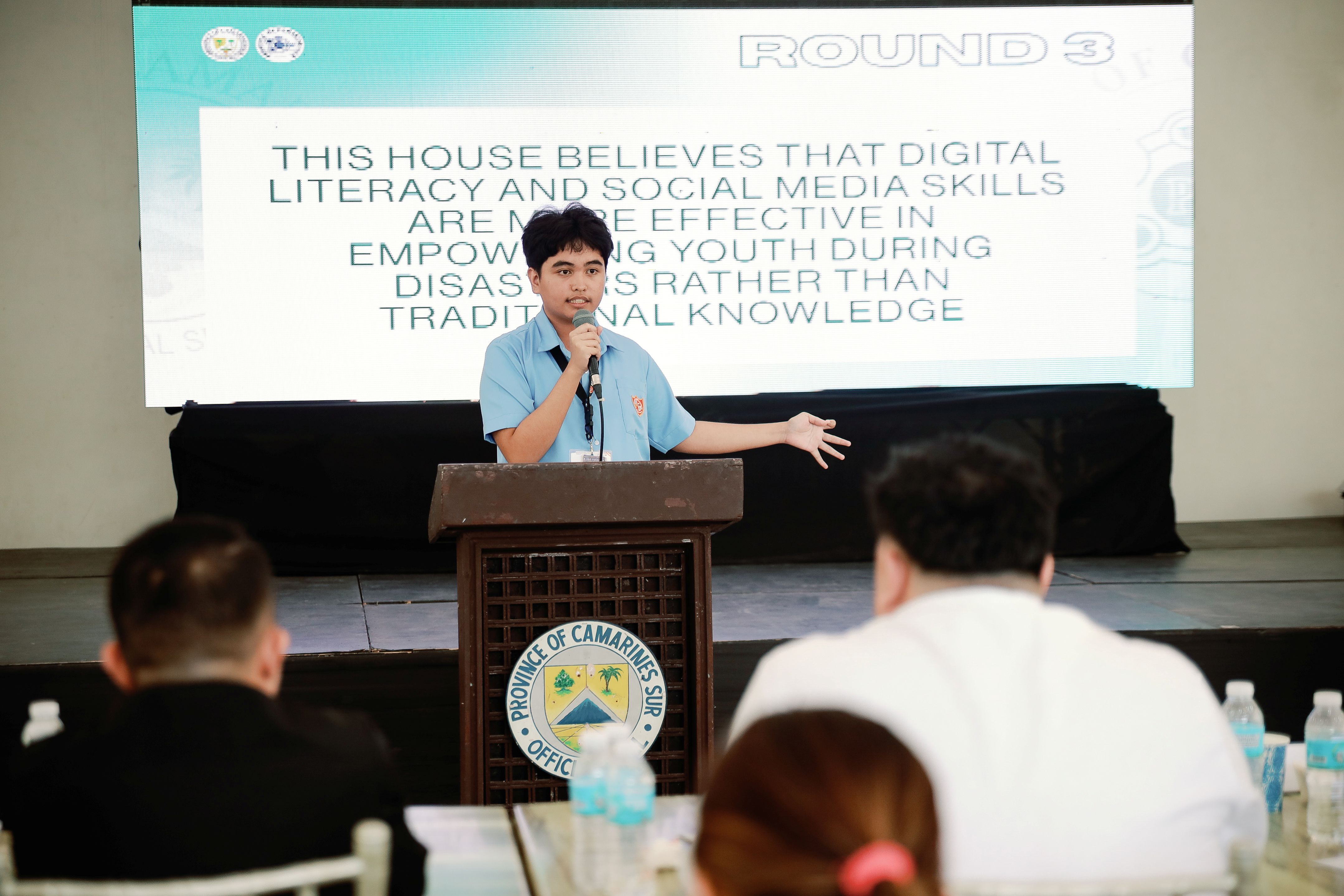 DRRM Debate Competition Year 3 draws CamSur student debaters, boosts youth awareness on disaster resilience
